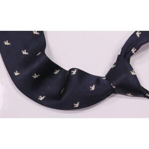 Kamakura Shirts Makers Japan Navy Blue Elephants Silk Handmade Necktie Tie